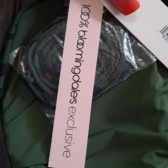 Aqua Lounge Knotted Bandeau Bikini Top Green Black Animal Print Small - Picture 6 of 7